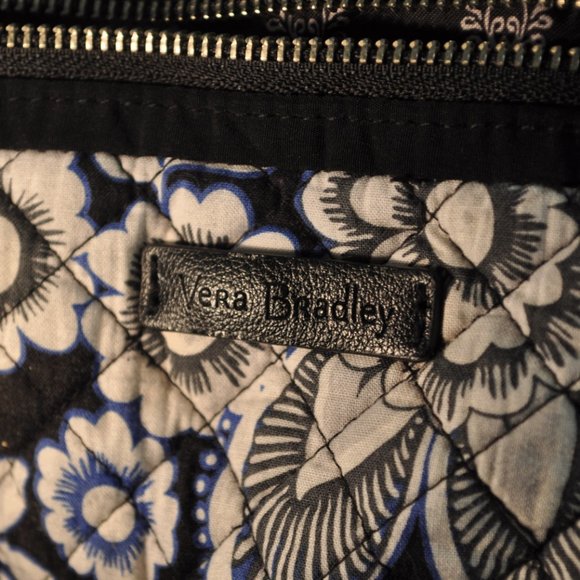 Vera Bradley	snow lotus winter 2017 blue black white floral large bag (21gw) - Picture 16 of 16